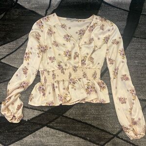 Gypsies & Moondust Cream Floral Blouse